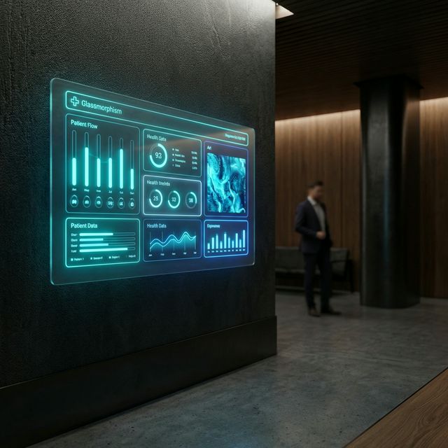 Pantalla de TV en sala de espera corporativa